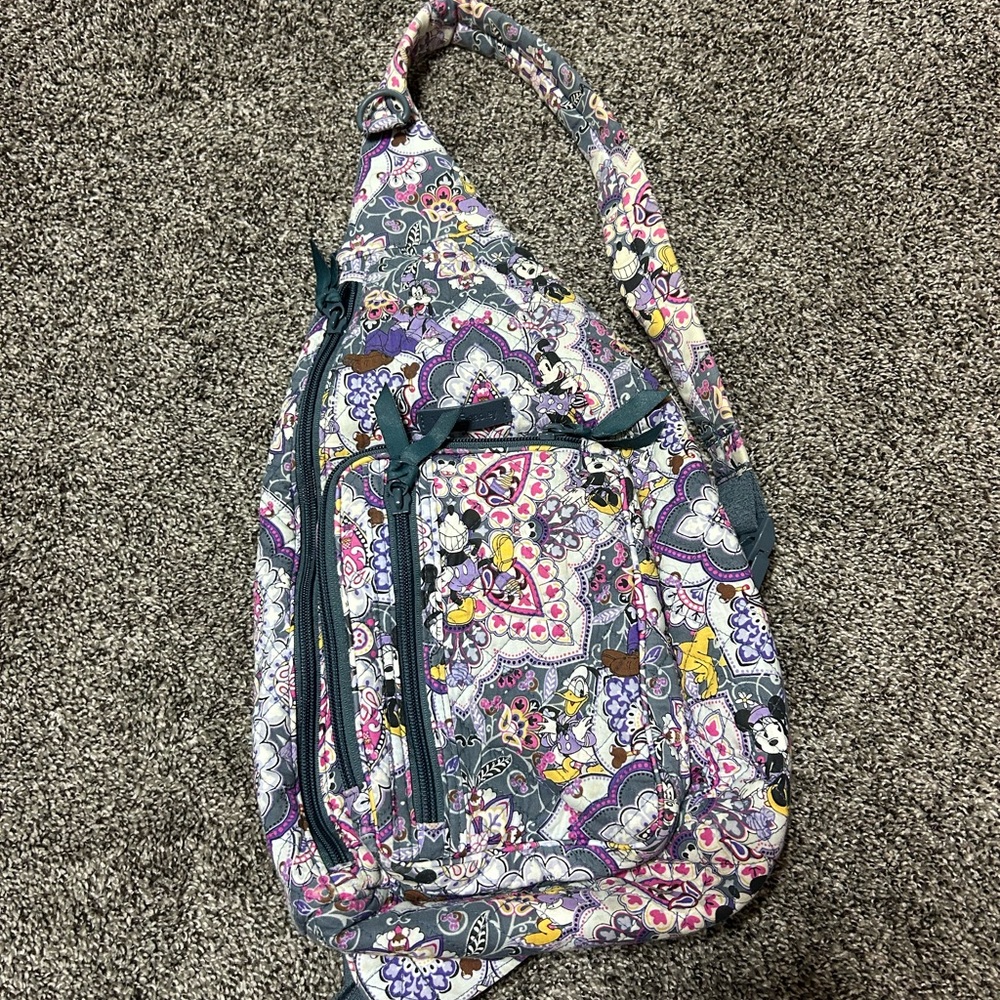 Vera Bradley Disney Pattern Multicolor Floral Sling Backpack